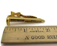 Vintage Winchester Commemorative Railroad Spike Tie Clip Bar Gold Tone Men&rsquo;s