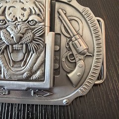 Tiger Guns Western Cowboy Lighter Belt Buckle