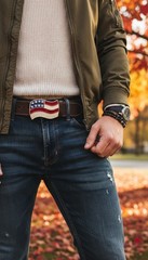 Men Women Teen Kids Buckle Western Cowboy Silver American USA Flag United States