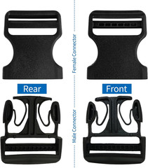 2&Prime; Heavy-Duty Buckle & Straps Set: 6-Pack Side Release Plastic Buckles+11 Yards