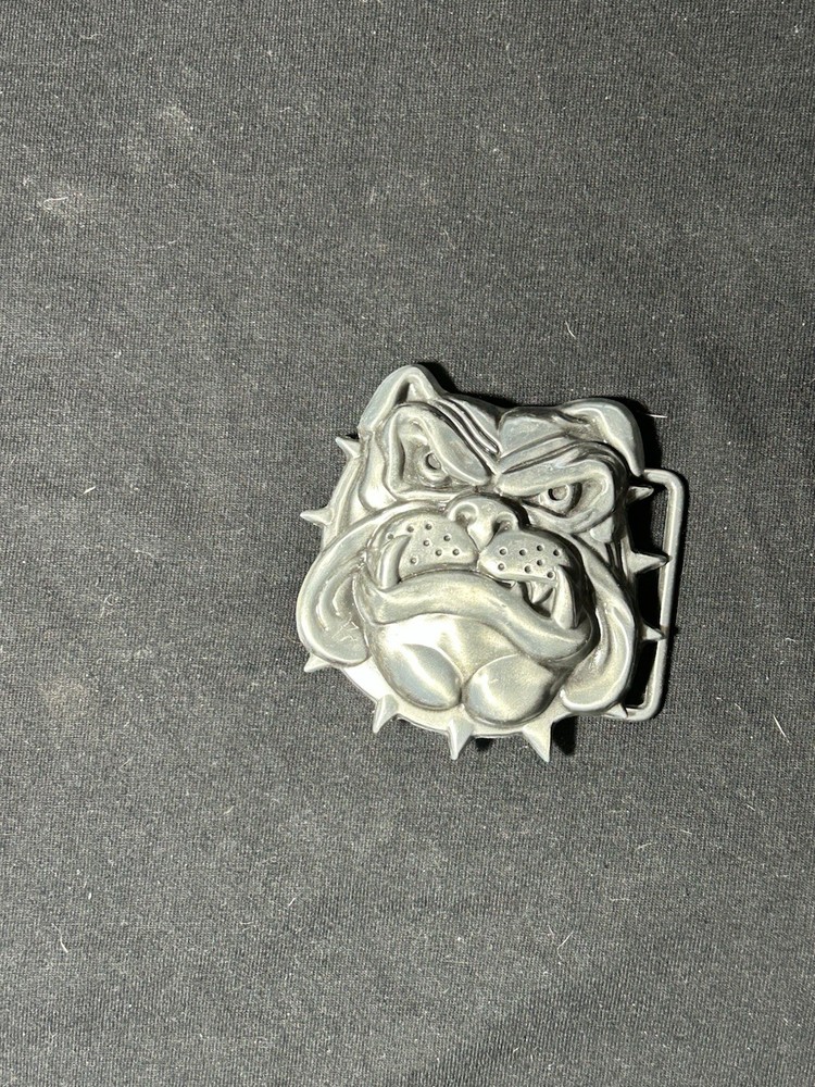 Bulldog With Spiked Collar Belt Buckle