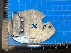 Skull Heads Cross with Rhinestone Accents Gothic Punk Biker ENMON Belt Buckle
