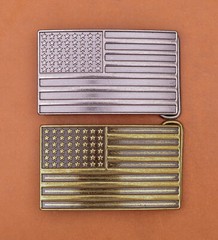Antique Brass U.S.A. American Flag Metal leather Belt Buckle Fit 40mm Strap