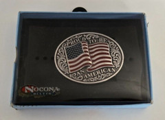 Nocona Youth « Proud To Be An American » Belt Buckle 2.75&Prime; x 2.25&Prime; For 1.25&Prime; Belt