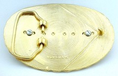 Gold Color Oval Western REAL 1921 Morgan Silver Dollar Belt Buckle EPBB92