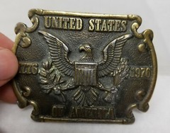 Antique Style Modern Pot Metal Bronze Imitation Bicentennial Belt Buckle As Is