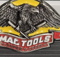 Vintage MAC TOOLS Super Steel Eagle Collectors Series Pewter Belt Buckle New