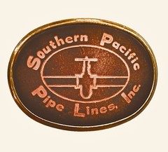 El Cip Southern Pacific Pipe Lines, Inc Leather Embossed Belt Buckle