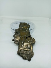 Vtg. Baron Buckle 1978 Brass Fire Truck Belt Buckle #4085