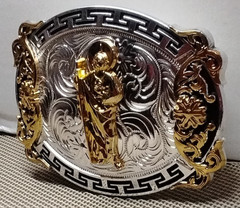 san judas Western Cowboy Belt Buckle Hebilla Vaquera
