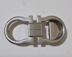 AUTH. SALVATORE FERRAGAMO SILVER GANCINI BELT BUCKLE FOR 1.3&Prime; WIDE BELT STRAP