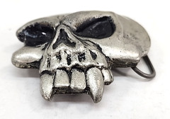 Mobtown Chicago Belt Buckle Mens Skull Monster 2000 Vintage Silver Tone