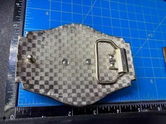 Dive Watch Style Shape Pistol Gun with Rhinestone Silver Color Large Belt Buckle