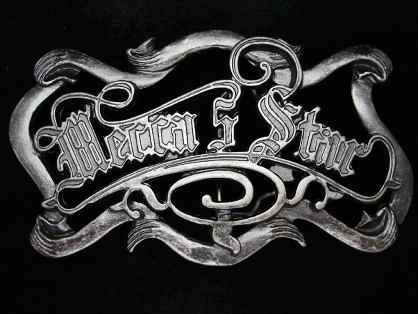 PH05117 REALLY COOL CUT-OUT **MECCA 5 STAR** FASHION PEWTERTONE BELT BUCKLE