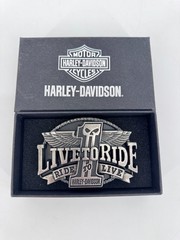 LIVE TO RIDE HARLEY DAVIDSON BELT BUCKLE MOTORCYCLE VINTAGE