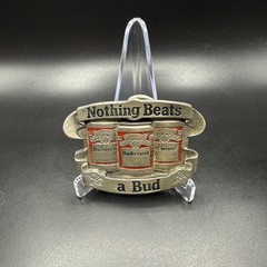Vintage 1990s « Nothing Beats A Bud » Anheuser-Busch Budweiser Belt Buckle
