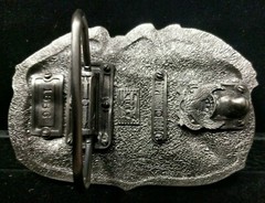 Patriotic American Belt Buckle Proud To Serve Korean War Enamel Heavy Made USA