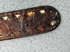 The Great American Buckle Co ENAMEL EAGLE 1243 Belt Buckle W/ Belt USA VTG 1983