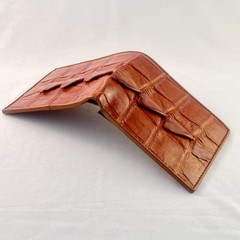 Natural Genuine Alligator Crocodile Leather skin Men Bifold Wallet Handmade 11