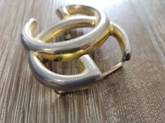 Vintage Authentic Gucci Double GG Large Gold Tone Buckle Only 2.5&Prime; x 2&Prime; Italy