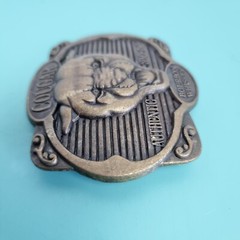 Cougar Bourbon Belt Buckle Whiskey Metal Alcohol Promo Vintage Antique Bronze