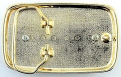 Gold Color Black Weave 40×30 Oval Green Lace Agate Cabochon Belt Buckle EPBB97