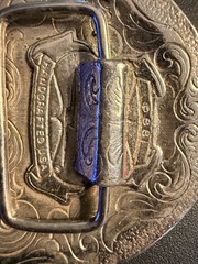 Vintage USA Made HANDCRAFTED Belt Buckle SSI Western NATIVE AMERICAN Turquoise