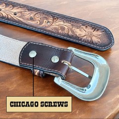 DANIEL&rsquo;S ARTPLANET Western Belt for Men Full 34 (fits size 30 jeans), Brown