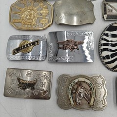 Vintage Belt Buckle LOT OF 13 – Mixed Metals Western Eagle Harley Aztec Mens