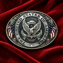 USA Eagle American Flag Belt Buckle Mens Patriotic Western Silver Oval Rodeo