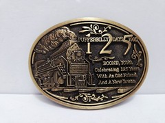 1990 Boone, Iowa 125th Anniversary Brass Belt Buckle
