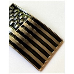 Silver and Black American Flag USA United States Belt Buckle