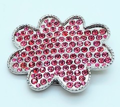 Handmade western style classic Belt Buckle Silver Metal pink rhinestone fashion