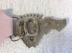 Cadillac Belt Buckle Pink guns design Brand New Chrome Deville Seville Auto Car