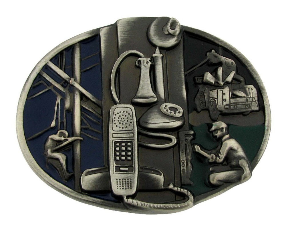 Telephone Communications Industry Workers Lineman Tools Belt Buckle Heavy Duty