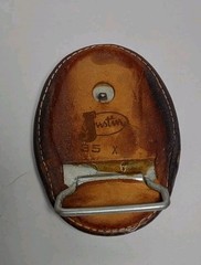 Justin 35 X Brown Leather Snake Skin Covered Belt Buckle Rustic Cowboy