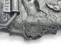 Vintage « I&rsquo;d Rather Be Hunting » Duck Hunter 1994 Green Pewter Belt Buckle