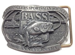 Bass Anglers Society Sportsman Belt Buckle 30th Anniversary Mans 1967-1997 B1P