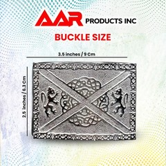 Scottish Buckle Kilts Lion Celtic Knots Belt Classic Kilt Chrome Finish New AAR