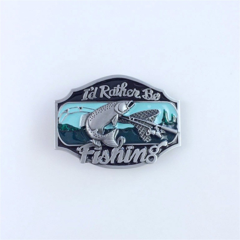 Vintage Style Rather Be Fishing Fish Belt Buckle also Stock in US