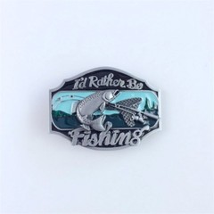Vintage Style Rather Be Fishing Fish Belt Buckle also Stock in US