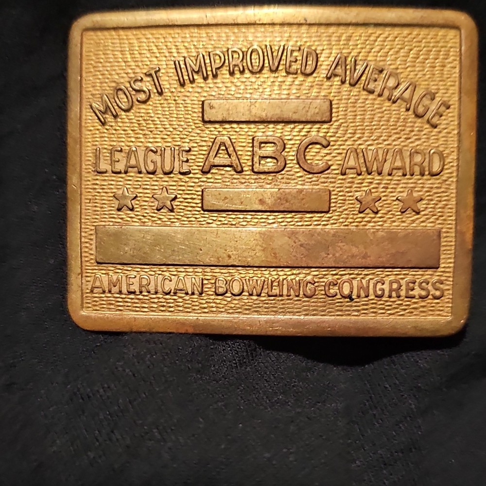 Vintage 1960s American Bowling Congress ABC Award Belt Buckle Unengraved