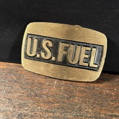 Vintage Belt Buckle U.S. Fuel Petroliana Oil Dyna Buckle Provo Utah Solid Brass