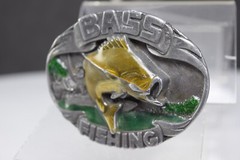 Siskiyou Bass Fishing Enamel & Metal Belt Buckle F-40
