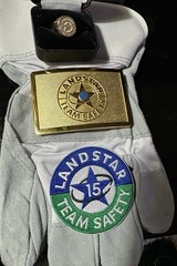 Landstar 15 yr Safety Gold 14K ring with diamond size 8/12 & Belt Buckle for Men