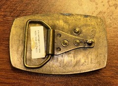 Vintage FLY FISHING SPECKLED TROUT Belt Buckle Made in Italy Zinc 3.75” X 2.5”