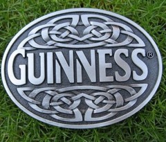 Guinness Celtic Knot Antiqued Silver Metal Belt Buckle
