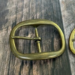 Brass Rounded Belt Buckle Lot Of 2