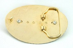 Gold Color Oval Western REAL 1921 Morgan Silver Dollar Belt Buckle EPBB195