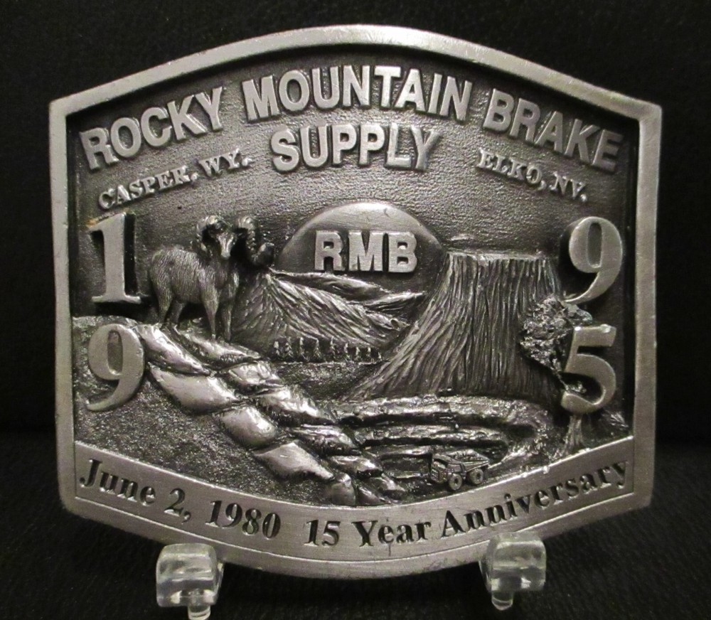 Rocky Mountain Brake Supply Mining Truck Ram Mountains 1995 Belt Buckle 15 Anniv